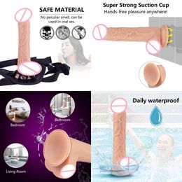 Nxy Dildos Dongs Realistic Skin Feeling Sex Toys for Woman Silicone Penis Powerful Suction Cup Female Masturbation Adult 220511