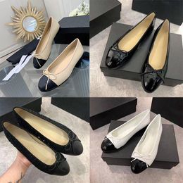 Women Dress Shoes Designer Ballet Flats Shoes Slip-on Loafers Panelled Cowhide Leather Sandals Comfortable Moccasins Ladies Wedding Party Shoe with Box