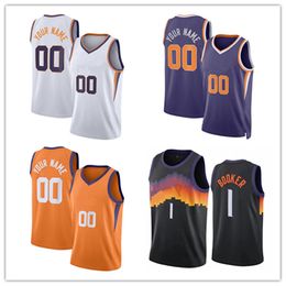 2022 Jerseys Basketball Devin Booker 1 Deandre Ayton 22 Chris Paul 3 Jersey Purple Orange White Black City 75th Men Stitched Jersey S-XXL Mix And Match Order