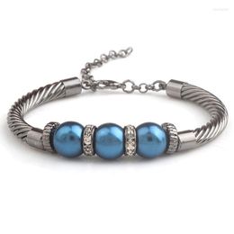 Three Colour Good Quality Brand Fashion Imitation Pearl Charm Bracelets Bangles For Women Link Chain