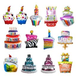 Birthday Cake Shape Aluminium Film Balloon Party Wedding Anniversary Children's Toy Baby Shower Gender Reveal Decoration LX5020