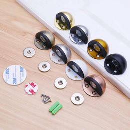 1 Set Stainless Steel Magnetic Door Stopper Dual Catch No Punching Doors Bumper Wedge Wall Door Stoppers