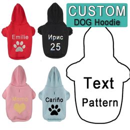 Custom Pet Dog Clothes Cat Coats Jacket Hoodies French Bulldog Teddy Warm Printing Heart Paw Cute Sweater Coat Puppy Clothes 220621