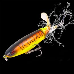 1 Pcs 10cm14cm Topwater Fishing Lure Whopper Popper Artificial Bait Hard Plopper Soft Rotating Tail Fishing Tackle Fishing Bait 220726