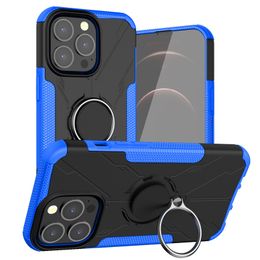 Military Grade Heavy Duty Shockproof Phone Cases with Magnetic Ring Kickstand for iPhone 14 Pro Max