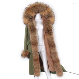 Women's Fur & Faux Real Coat Winter Jacket Liner Women X-Long Parka Waterproof Big Natural Collar Hood Thick WarmWomen's Women'sWomen's