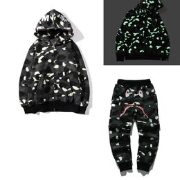 Shark men sets jogging Suits Men tracksuits designer tracksuit High quality Hip Hop Loose Pullover hoodies for women camouflage zipper hoodie oversized fit 3XL B8