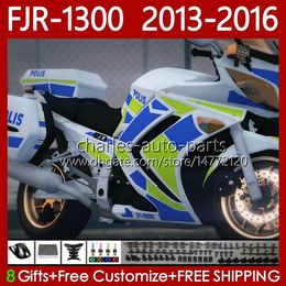 OEM Bodys For YAMAHA FJR 1300 A CC FJR1300A FJR1300 13 14 15 16 Moto Bodywork Blue green 112No.49 FJR-1300 2013 2014 2015 2016 FJR-1300A 2001-2016 Years Fairing Kit