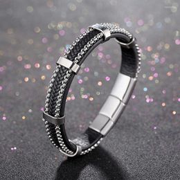 Link Chain Original Design Stainless Steel Around Genuine Leather Bracelet For Man High-end Customised Gifts Kent22