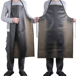 TPU Apron Waterproof Oil-proof Soft Leather Kitchen el Aquatic Butchery Food Canteen Cooking Chef Barber 220507