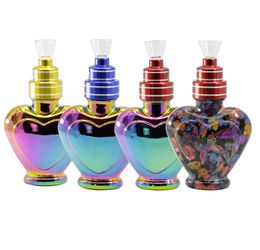 cigar accessories Height 13.5cm ice-blue butterfly pattern colorful peach heart glass bottle pipe with accessories 773005