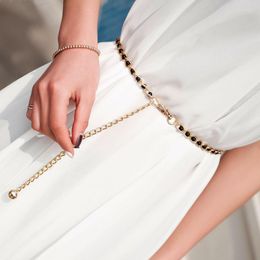 Belts Women Pearl Metal Versatile Fashion Thin Belt Spring Summer Dress Decorated Designer High QualityBelts Smal22