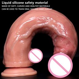 Silicone Dildo Two Layer Liquid Silica Realistic Penis for Women Masturbation Small Medium Large Dick