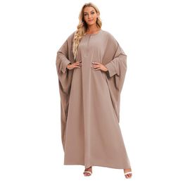 Ethnic Clothing 15Colors Oversized Bat Sleeves Abaya Ramadan Muslim Women Loose Robe Party Maxi Dress Kaftan Jilbab African Solid Color Dash