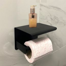 Stainless Steel Toilet Paper Holder Bathroom Wall Mount WC Phone Shelf Towel Roll shelf Accessories 220809