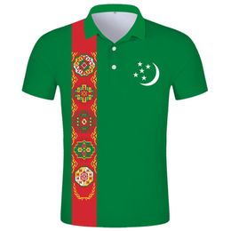 Turkmenistan Polo Shirt Free Custom Name Tkm Polo Shirt Nation Flag Tm Kyrgyz Turkmen Country Diy Print Po Text Clothes 220702