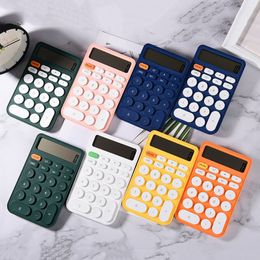 5 Colours Portable 12 Digit Silent Calculators Ultra-thin Large Screen Desktop Student Electronic Calculator Affordable Power saving Office School Supply 0809
