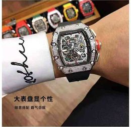 watch Date Luxury Mens Mechanics Watches Richa Wristwatch Bexei Top Ten Brands Swiss Hollowed Out Full Automatic Mechanical Carbon Fiber Milles