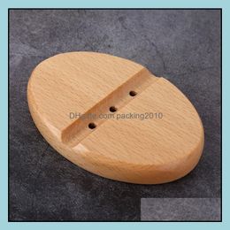 Soap Dishes Bathroom Accessories Bath Home Garden Ll Wooden Tray Holder Creative Simple Natural Wood Manual Drain S Dh2Zl