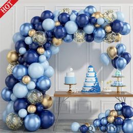 Navy Blue Gold Confetti Baby Shower Balloon Wedding 18 30 Birthday Party Balloons Decoration Boys Girl Latex Ballons Kit Globos 220527
