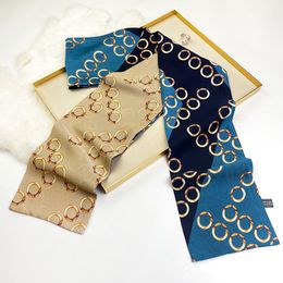 Silk scarf spring summer women small strip new versatile headscarf hair band senior explosive style European and American women's scarf