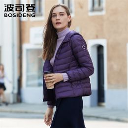 BOSIDENG new collection early winter down jacket women hooded down coat ultra light waterproof oversize B90131014B 201019