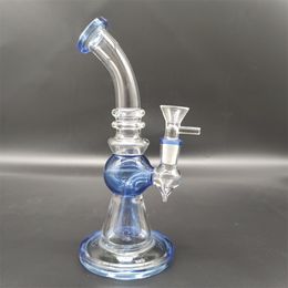 7.8 inches Hookahs Blue Tobacco Pipes Thick Glass Water Bongs Smoking Wax Water Pipe Accessories With 14mm Bowl