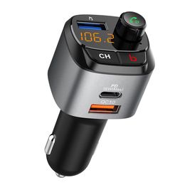 C68 FM Transmitter Modulator Bluetooth 5.0 Car Kit Handsfree MP3 Player QC3.0 Quick Charge PD18W Support U Disc Playback