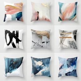 Cushion/Decorative Pillow Abstract Oil Painting Cushion Cover Nordic Ink Throw Pillows For Sofa/Living Room Home Decoration PillowcaseCushio