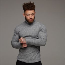 New Fashion Winter Turtleneck Sweaters Men Muscle Mens Sweaters Slim Fit Pullover Man Classic Elasticity Knitwear Pull Homme 201125