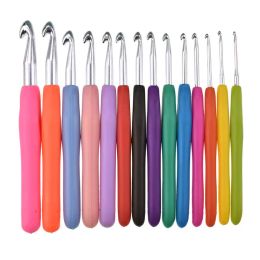 14PCS/Set DIY Crochet Hooks 2mm-10mm Smooth Knitting Needles Ergonomic Soft Grip Handles for Arthritic Hands