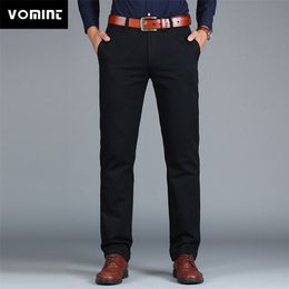 Vomint Men's Pants Straight Loose Casual Cotton Fashion Business Suit Pants Black Blue Khaki Solid Color Plus Size 38 40 42 201128