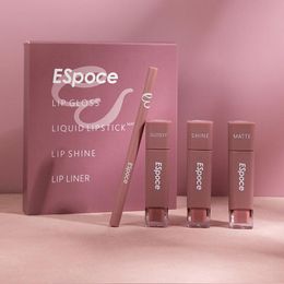 Lip Gloss In 1 Matte Set 3 Colours Liquid Lipstick Not Easy To Stain Cup MakeupLip