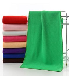 Towel 1pc Solid Color Soft Car Cleaning Microfiber Hair Hand Bathroom Towels Toalla Toallas Kitchen Wipe Table Drop Ship