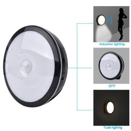 Night Lights Espow Motion Sensor Bright LED Light Wireless Rechargeable Build-in Lithium Battery Cabinet Bedside Home LightNight