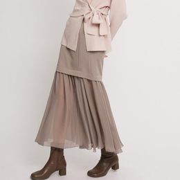 Skirts 2022 Fall Winter Japanese Elegant Ol Trumpet Skirt High Waist Slim Package Hip Knit Patchwork Faldas Temperament Jupe Femme
