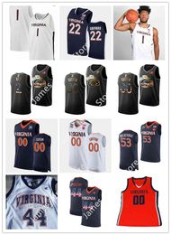 Xflsp 2022 College Custom Virginia Stitched College Basketball Jersey 5 Kyle Guy 12 De'Andre Hunter 11 Ty Jerome 2 Braxton Key 5 Jayden Nixon 25