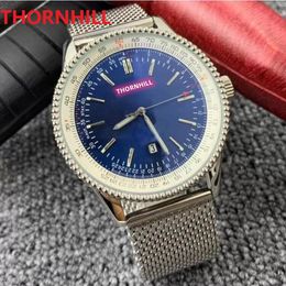stainless mesh UK - President Top Brand Men Watch 43mm Stainless Steel Mesh Strap Automatic Mechanical 5TM waterproof sapphire scratch resistant glass Wristwatch gifts