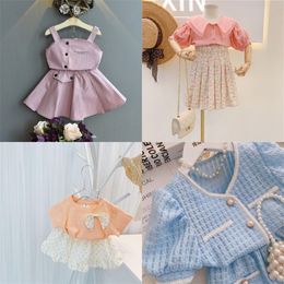 Lady Style Suit Toddler Girls Clothing Sets 2022Brand Summer Lace Girls Little Outfit Kids Children Suit Clothes 1020 E3