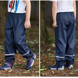 Trousers Spring Girls And Boys Waterproof Pants Children Clothes Kids PU Leather Windproof Breathable Outdoor PantsTrousers