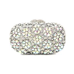 Evening Bags Sparkling Bling Color Clutch Purse Women's Small Crystal Handbags Wedding Party Cocktail Bag Coin LadyEvening