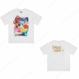 -Mens T-shirt Designer T-shirts Galleres Vintage Los Angeles Tshirts Drawn Doodle Ink Splash Vêtements Graphic Tee Bronzing Letter T-shirt surdimensionné Fit B9