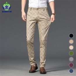 Men's Pants 7 Colour Classic Plaid Casual Luxury Spring Summer Fashion Business Cotton Stretch Straight Trousers Male 220826