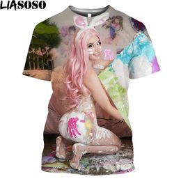 LIASOSO Belle Delphine Anime Cosplay T Shirt Daily Fashion Hentai Sexy Loli Girl Harajuku Streetwear Men Women Tee Shirt Tops 220622