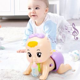 Mini Baby Crawl Toys Cute Toddle Puzzle Electric Music Girls Boys Guide Learn Early Education 0 12Months 220715