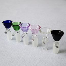 14mm 18mm Male Joint Glass Bowl For Smoking Water Bongs Multi Colours Good Quality Smoking Accessories HSB004