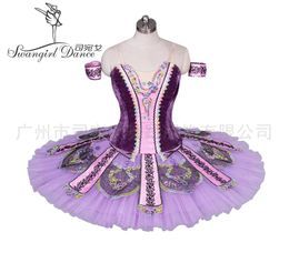 Women Professional Ballet Tutus Purple Adult Ballet Stage Costume Performance Pancake TutuBT9033