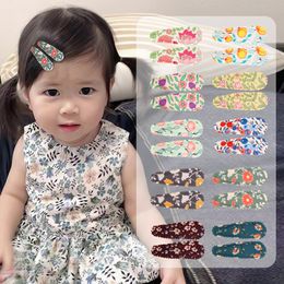 2" Women Sweet Floral Prints drop Snap Hair Clips For Cute Girls Hairpins Barrettes Headwear Kid Hair Accessories Bulk