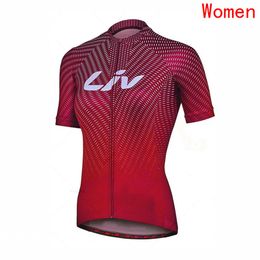 Pro team LIV Women's Breathable Cycling Jersey Summer Short Sleeves Mountain Bike Shirt Riding Bicycle Tops Outdoor Sports Cycle Wear Y22062501