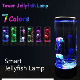 Jellyfish Night Light Lamp LED Color Changing Home Decoration rium Style Birthday Gift for Kids Children USB Charging Y200917
